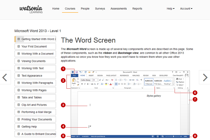 Watsonia Learning Word content